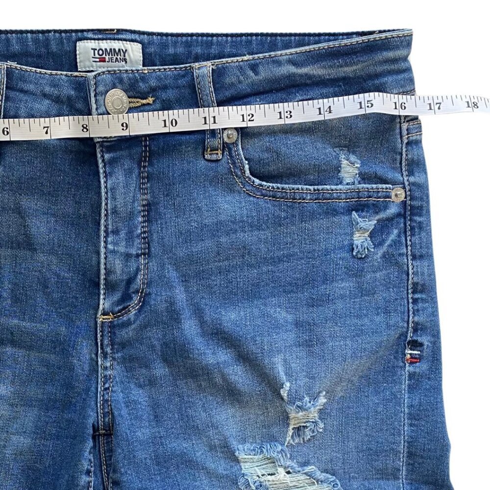 Tommy Hilfiger Women's Distressed Midrise Stretch Denim Shorts, Size 8 - Picture 5 of 8